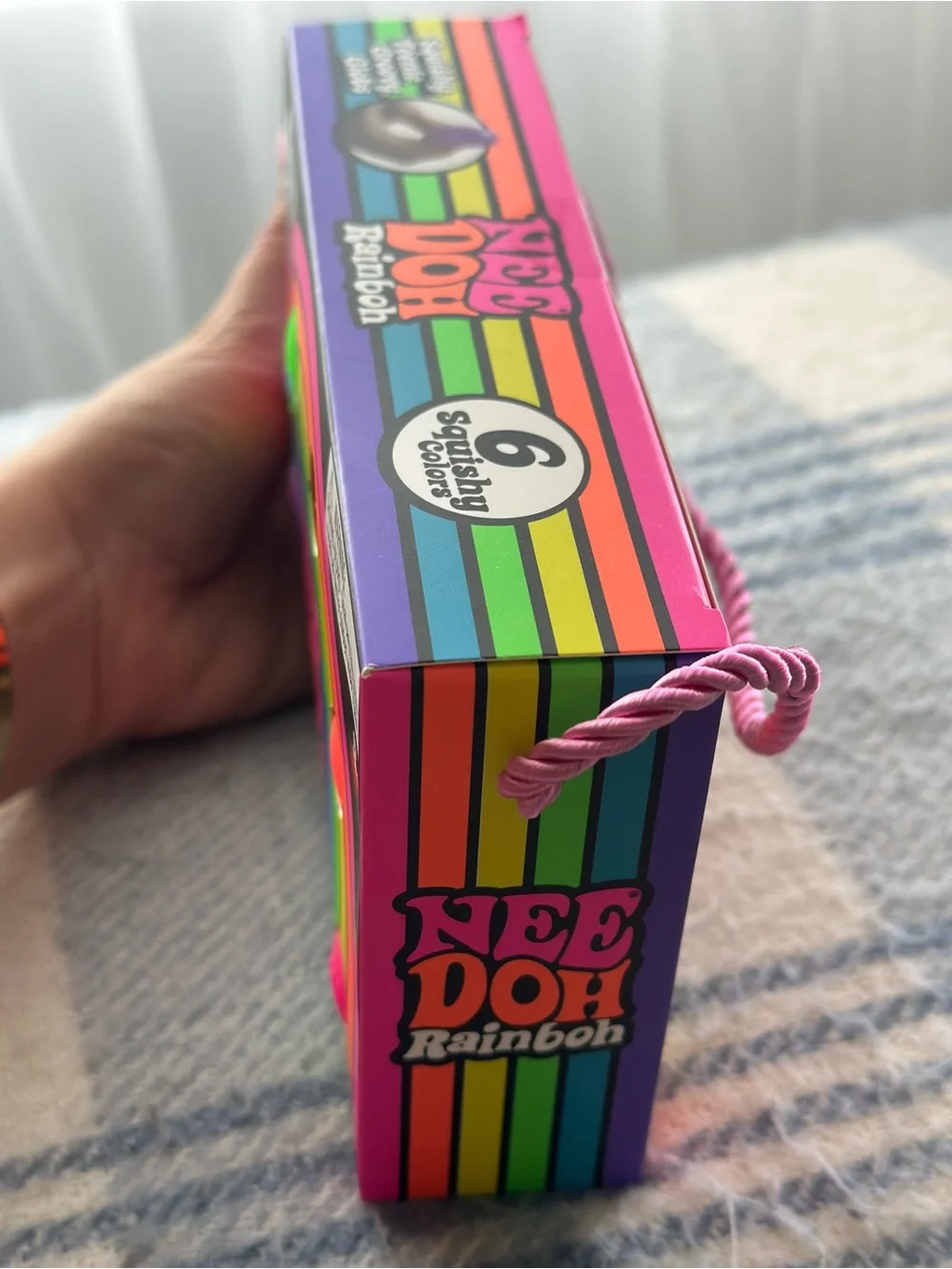 Authentic Schylling Needoh Rainbow. 6 Squishy Teenie Groovy Globs  - Multicolor